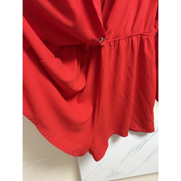 Leith Women’s Red Long Sleeve Romper Blazer Style Jewel Button Size XL READ - Picture 4 of 9